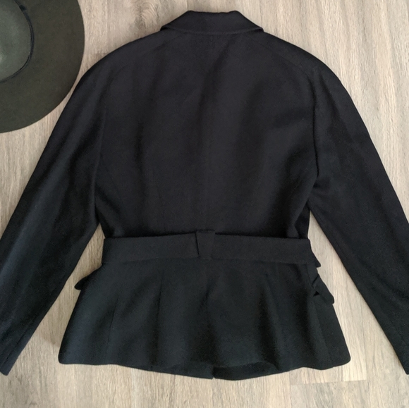 Vintage Thierry Mugler Black Wool Belted Blazer S - Picture 2 of 8